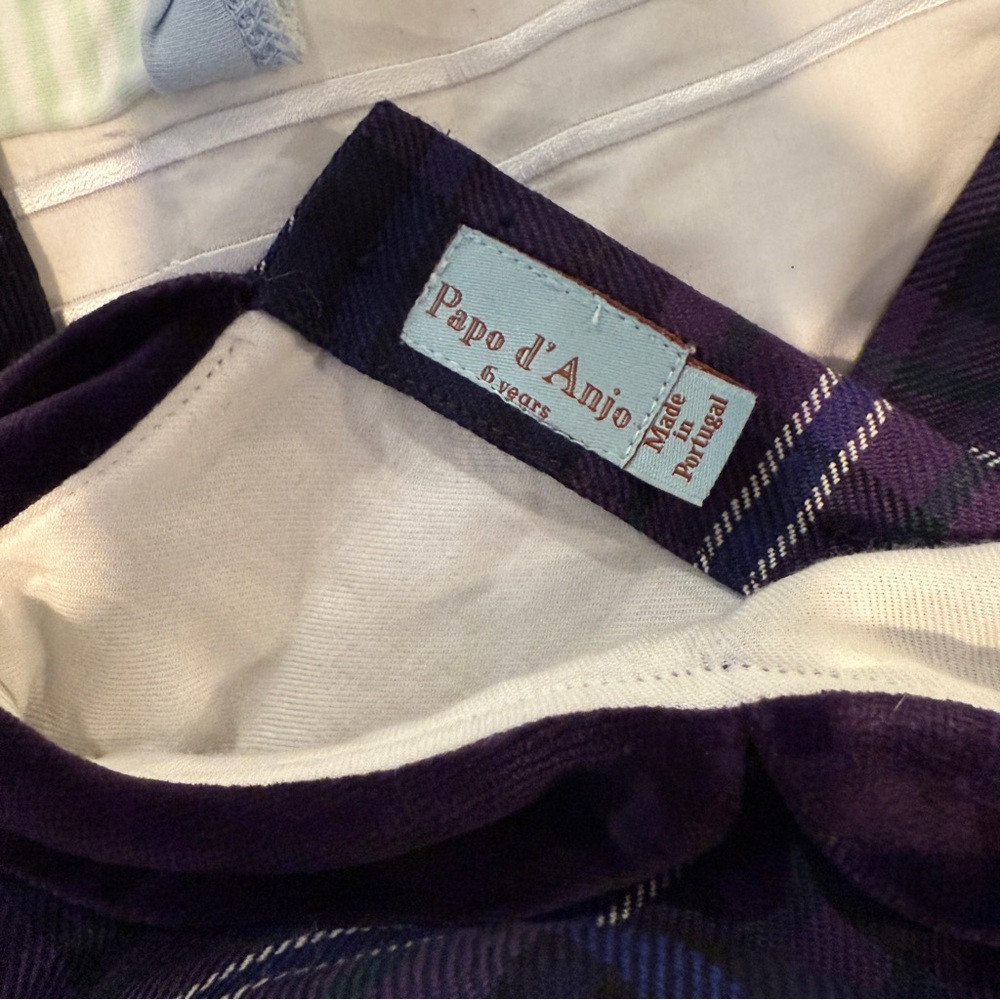 Papo d'Anjo Purple Plaid Kids Dress - Picture 4 of 4